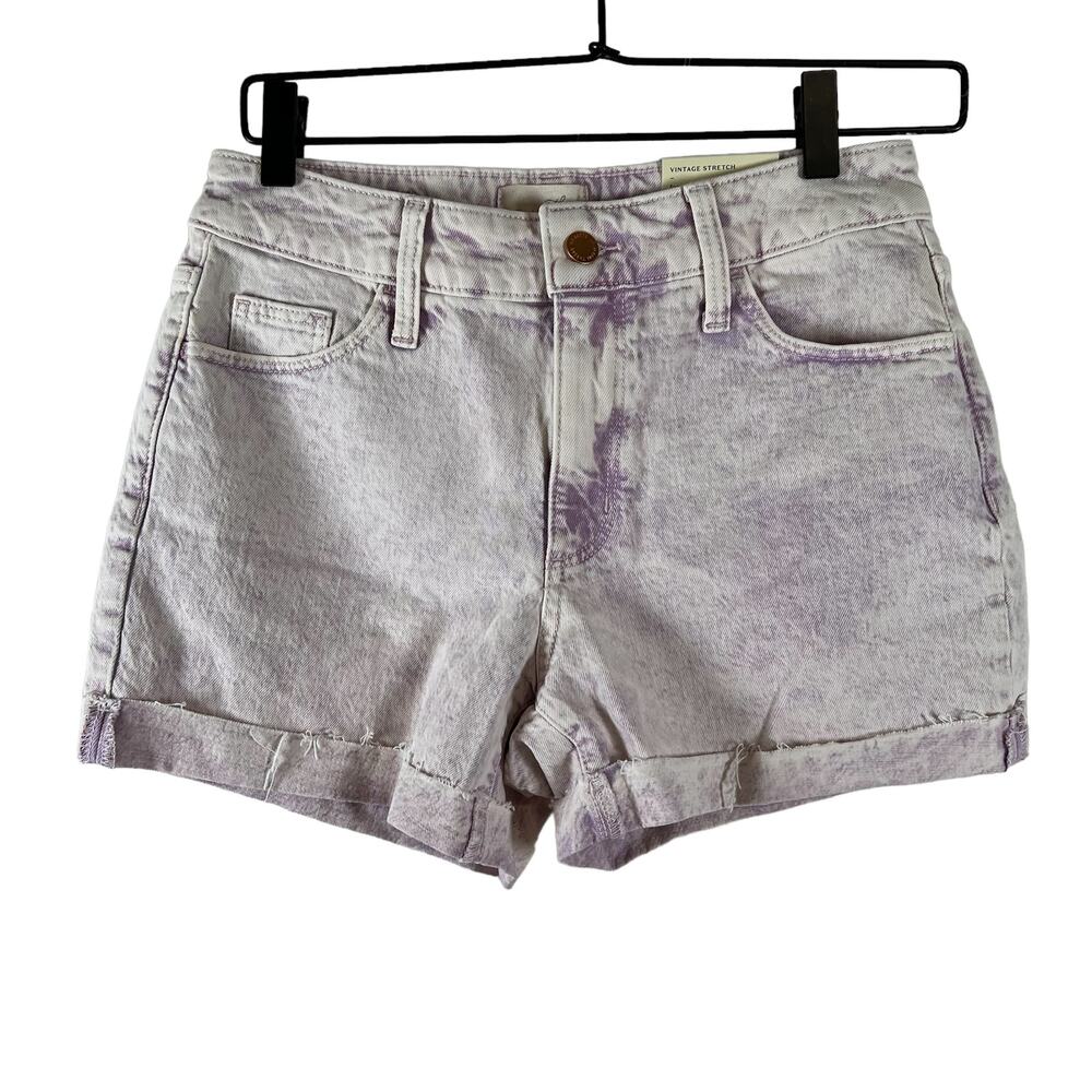 NEW Universal Threads Womens Vintage Midi Denim Purple Wash Shorts Stretch 2/26